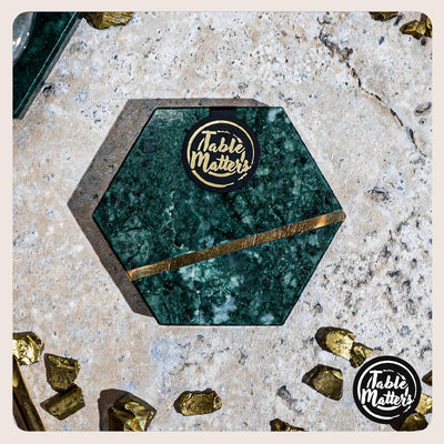 Table Matters - SCANDI - Turquoise Marble Hexagon Coaster