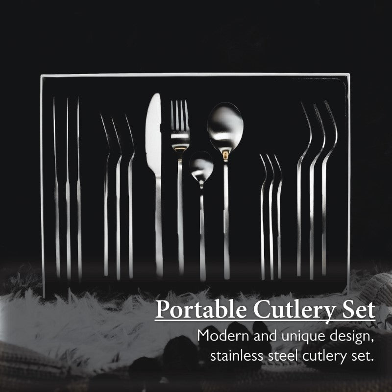 Table Matters - Bundle Deal - 18pcs Firework Bundle + 16pcs Cutlery Set + 4pcs Woven Placemat