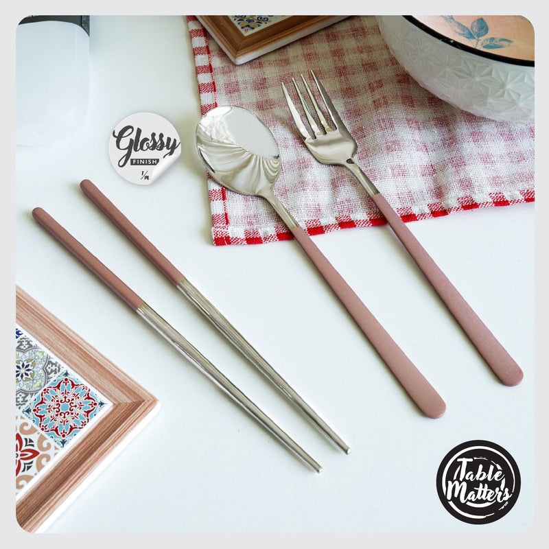 Table Matters - Tango 3 Piece Portable Cutlery Set (Pink)