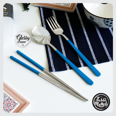 Table Matters - Tango 3 Piece Portable Cutlery Set (Blue)