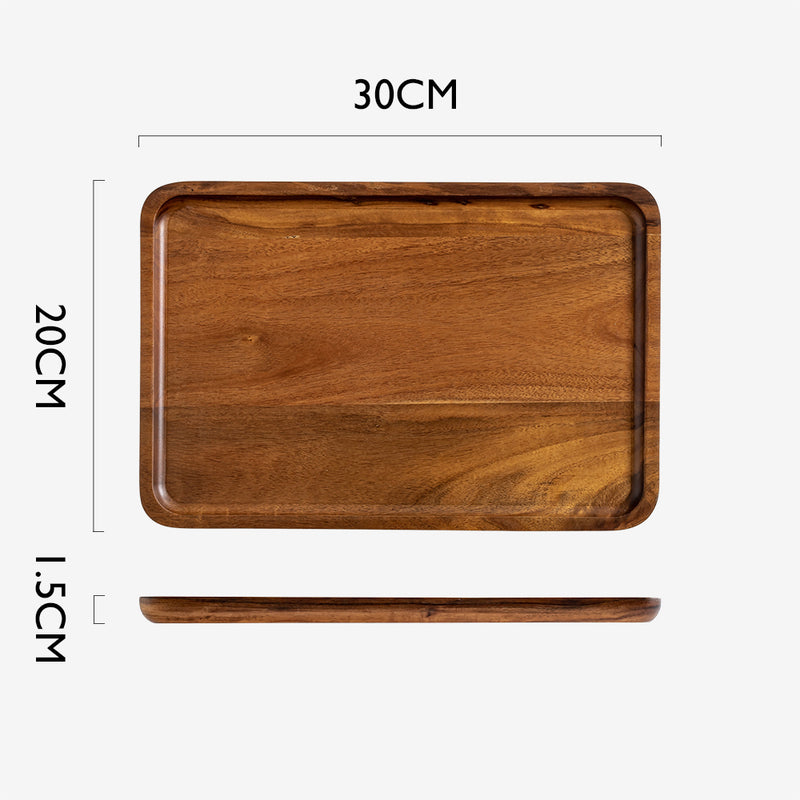 Table Matters - SHIBUMI 12 Inch Wooden Rectangle Plate | Acacia Plate