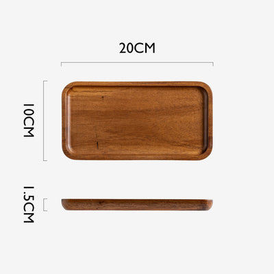 Table Matters - SHIBUMI 8 Inch Wooden Rectangle Plate | Acacia Plate