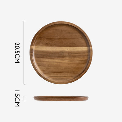 Table Matters - SHIBUMI 8 Inch Wooden Round Plate | Acacia Plate
