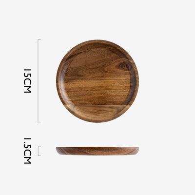 Table Matters - SHIBUMI 6 Inch Wooden Round Plate | Acacia Plate