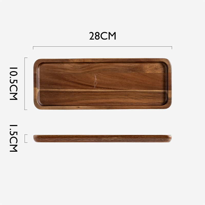 Table Matters - SHIBUMI 11 Inch Wooden Rectangle Plate | Acacia Plate