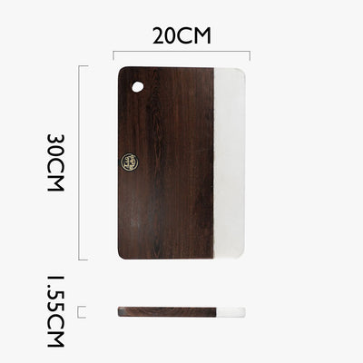 (Buy 1 Free 1) Table Matters - SCANDI - White Stone Wood Rectangular Cheese Board