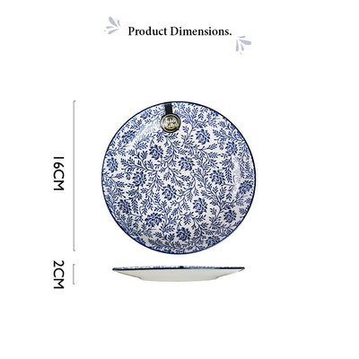 Table Matters - Floral Blue - 6 inch Dessert Plate / 8 inch Rice Plate / 10.5 inch Dinner Plate