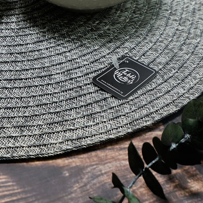 (Buy 1 Free 1) Table Matters - Grayscale Round Placemat (Woven)