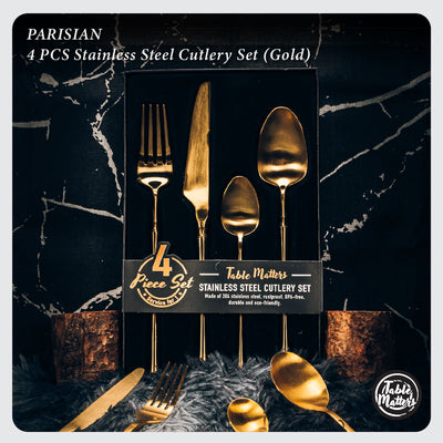 Table Matters - Parisian 4 Piece Stainless Steel Cutlery Set (Gold)