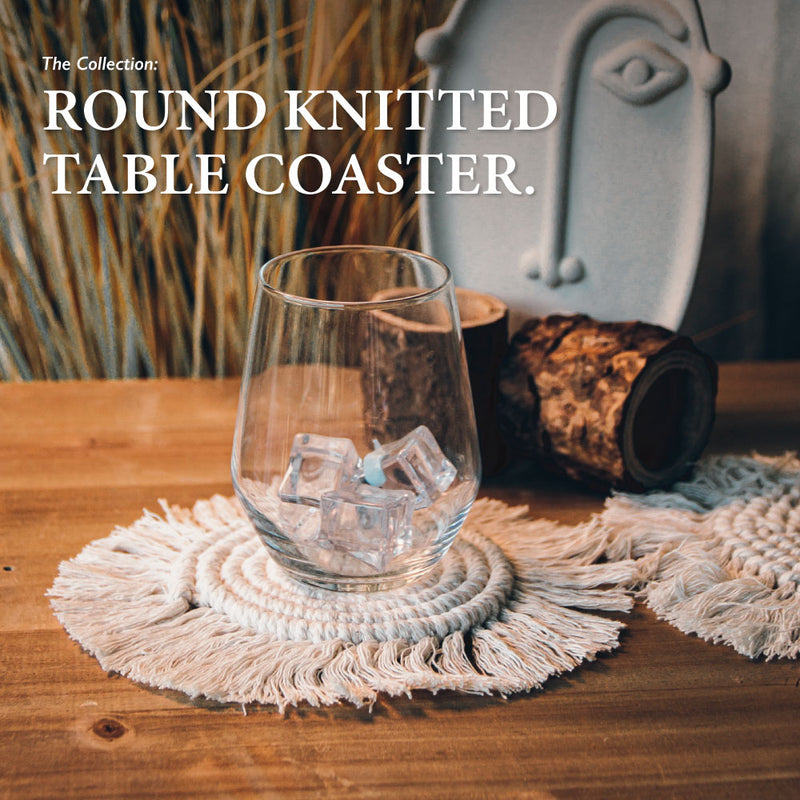 Table Matters - Round Knitted Table Coaster (Pack of 6)