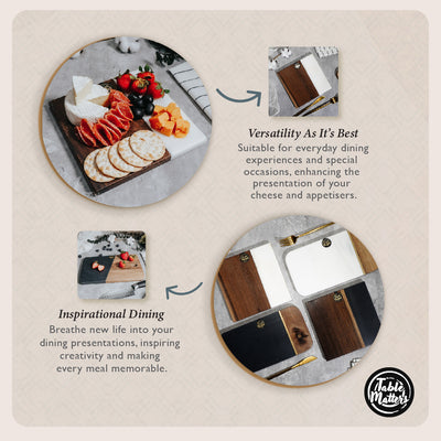 Table Matters - SCANDI - White Stone Wood Rectangular Cheese Board