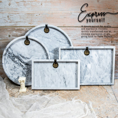 Table Matters - SCANDI - White Marble Serving Tray (Small)