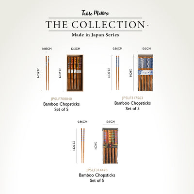 Table Matters - Bamboo Chopstick Collection (22.5cm) | Kyandi | Wagara | Gyaku | MADE IN JAPAN