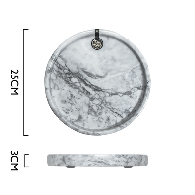 (Buy 1 Free 1) Table Matters - SCANDI - White Marble Round Serving Tray (Small)