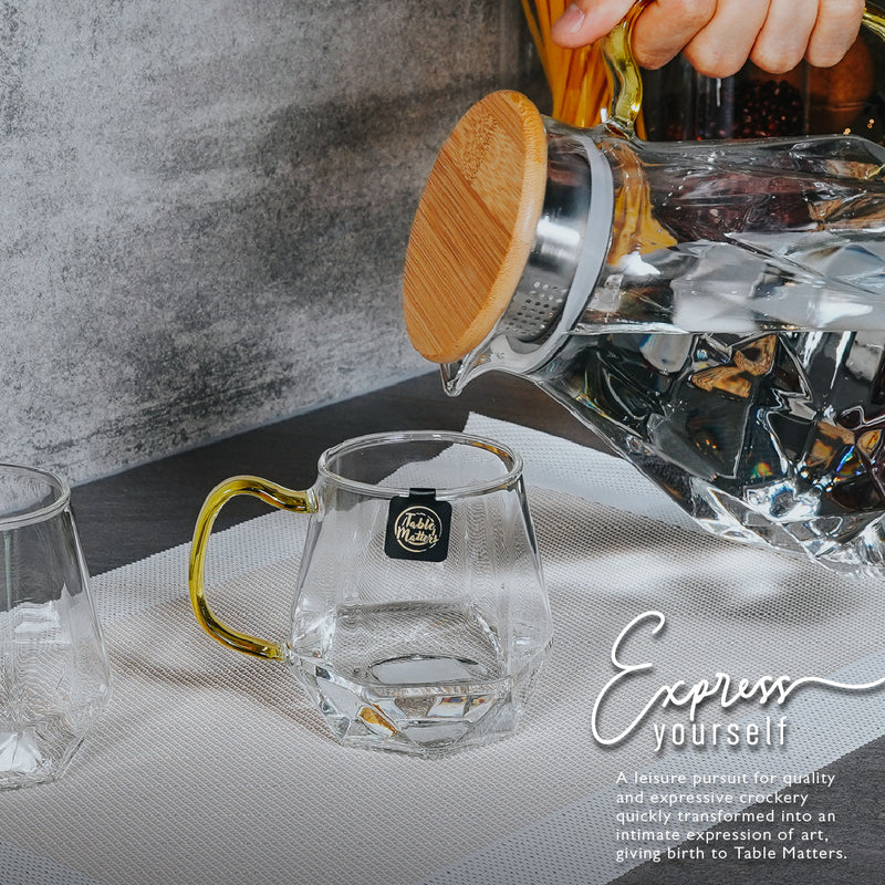 Table Matters - TAIKYU Gold Handle Diamond Glass - 320ml