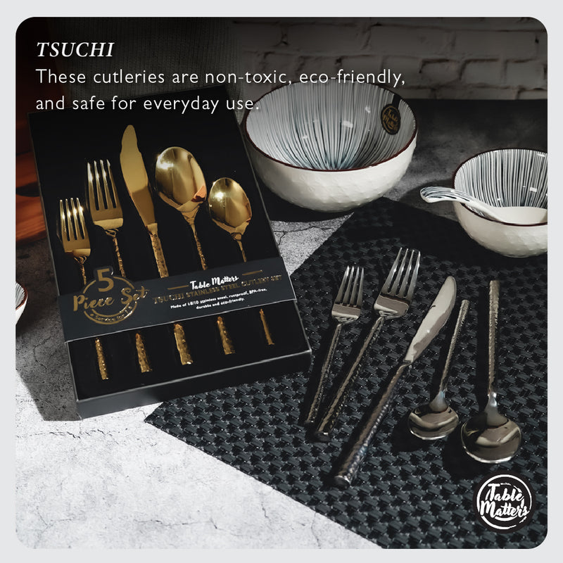 Table Matters - Tsuchi 5 Piece Stainless Steel Cutlery Set (Gold)
