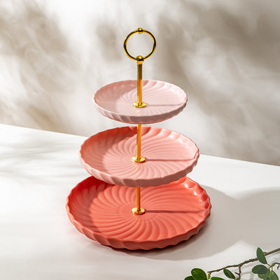 Table Matters - UZUMAKU Aka - 3-tier Dessert Tray