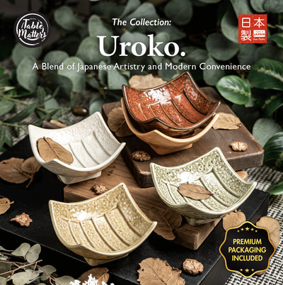 Table Matters - Uroko - 5pcs Square Saucer Gift Box Set, Made in Japan