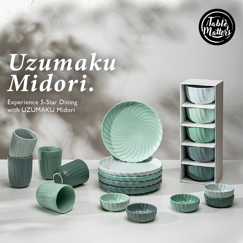 Table Matters - UZUMAKU Midori -  8 inch Dinner Plate (Box Set of 5)