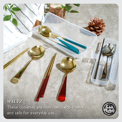 Table Matters - Waltz 2 Piece Portable Cutlery Set (Silver)