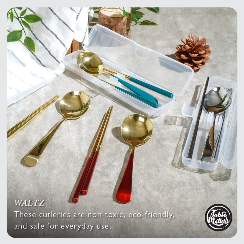 Table Matters - Waltz 2 Piece Portable Cutlery Set (Red)