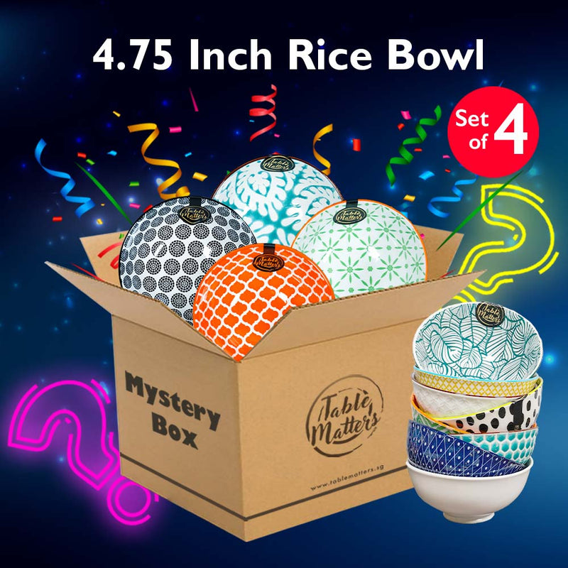 Table Matters - Mystery Box - 4.75 inch Rice Bowl - Set of 4 - Randomly Picked