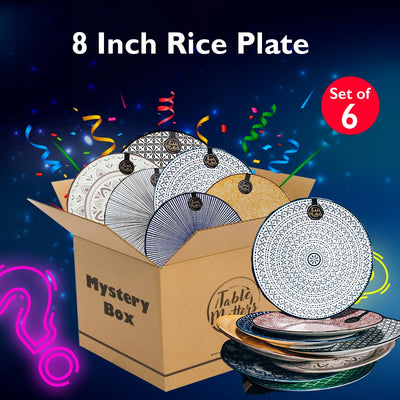 Table Matters - Mystery Box - 8 inch Rice Plate - Set of 6 - Randomly Picked