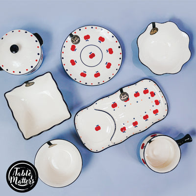 Table Matters - Bundle Deal For 2 - Apple Harvest Hand Painted 12PCS Dining Set