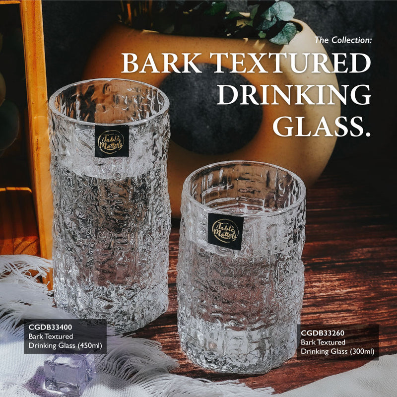 Table Matters - Bundle Deal for 2 - Bark Textured Drinking Glasses - Set of 6