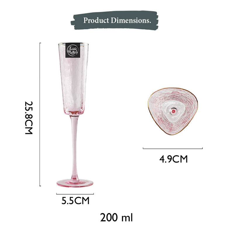 Table Matters - TSUCHI Pink Champagne Glass - 200ml
