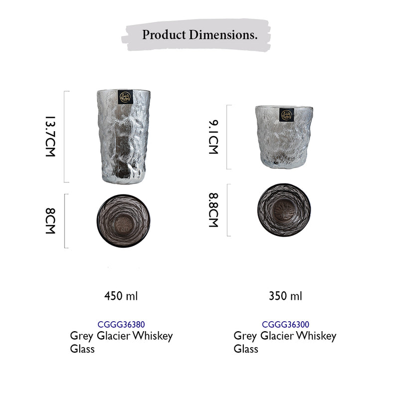 [$21 Deal] Table Matters - Bundle Deal - Taikyu Grey Glacier Whiskey Glasses (350ml/450ml)
