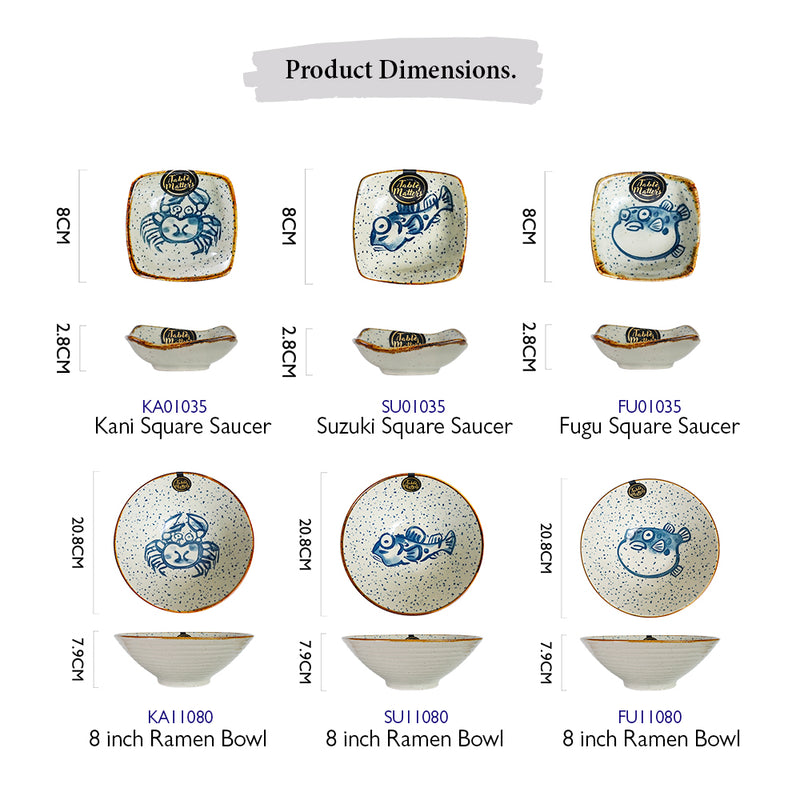 Table Matters - Bundle Deal For 6 - Japanese Ramen Bowl and Saucer Set
