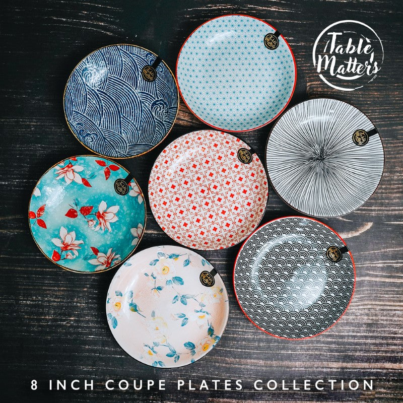 [Buy 1 Free 1] Table Matters - Assorted 8 inch Coupe Plates