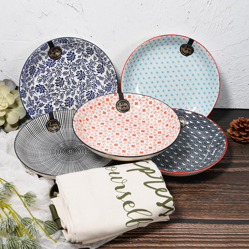 Table Matters - Bundle Deal  - Assorted 8 inch Coupe Plate - Set of 5