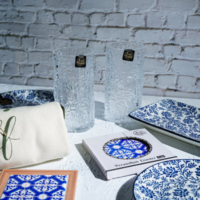 Table Matters - Bundle Deal For 2 - Floral Blue 7PCS Tea Time Set