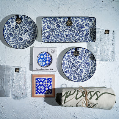 Table Matters - Bundle Deal For 2 - Floral Blue 7PCS Tea Time Set