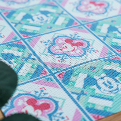 Table Matters - Disney Rectangle Woven Placemat - Mickey Peranakan Tiles