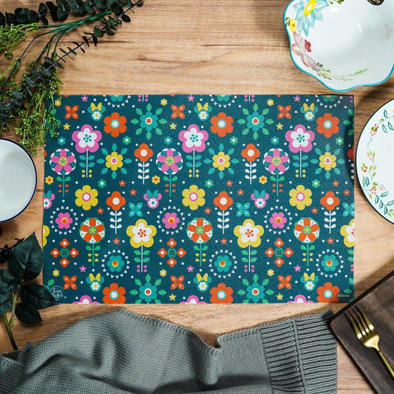 Table Matters - Disney Rectangle Woven Placemat - Mickey Geometric Garden