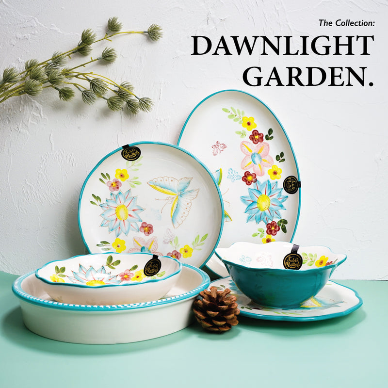 Table Matters - Dawnlight Garden - Hand Painted 8.5 inch Rice Plate