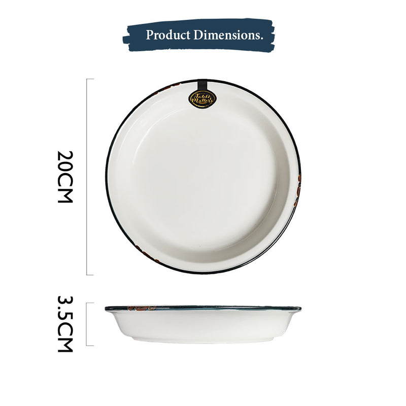 Table Matters - Enamel Blue - 8 inch Rice Plate