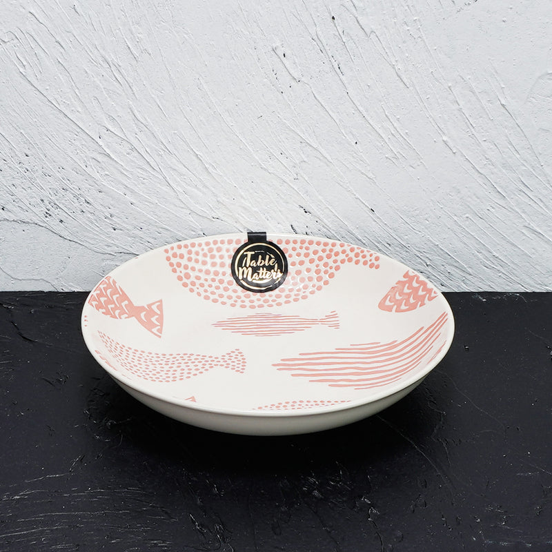 Table Matters - Fishes Pink - Hand Painted 7 inch Coupe Plate