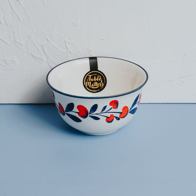 Table Matters - Holiday Berry - Hand Painted 4.5 inch Rice Bowl