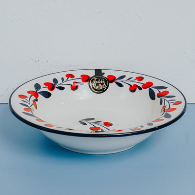 Table Matters - Holiday Berry - Hand Painted 9 inch Pasta Plate