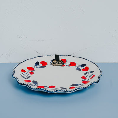 Table Matters - Holiday Berry - Hand Painted 8 inch Scallop Lace Plate
