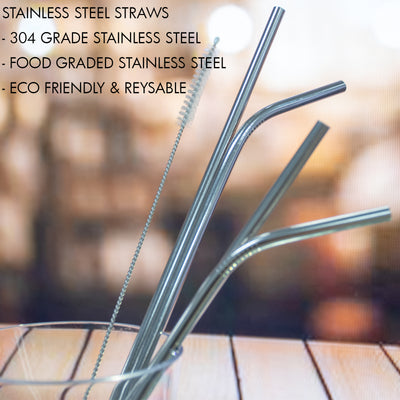 Table Matters - Stainless Steel Straw - Set of 4 (Steel)