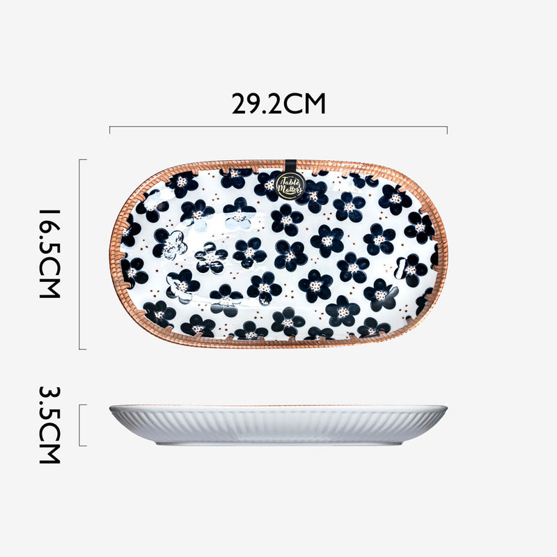 Table Matters - Konjo Hana - 12 inch Oval Shaped Plate