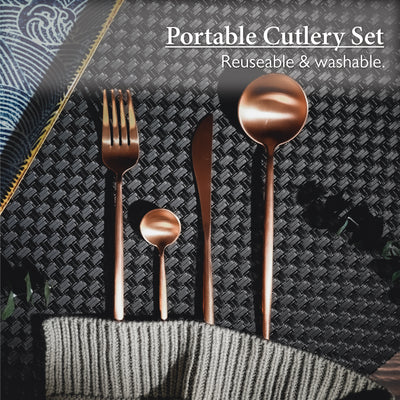 Table Matters - Portugese 4 Piece Stainless Steel Cutlery Set (Matt Gold)