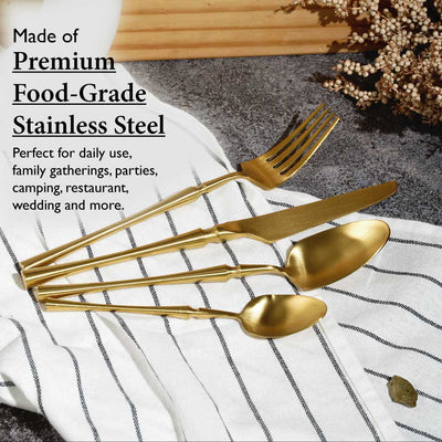 Table Matters - Bundle Deal - Parisian 4PC Stainless Steel Cutlery Set - Gold (Set of 2)