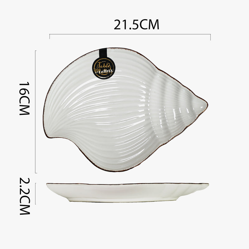 Table Matters - Nautical White - 8 inch Conch Serving Plate