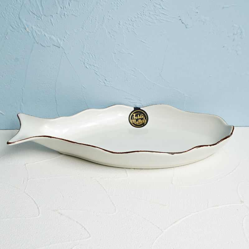 Table Matters - Nautical White - 12 inch Fish Serving Plate